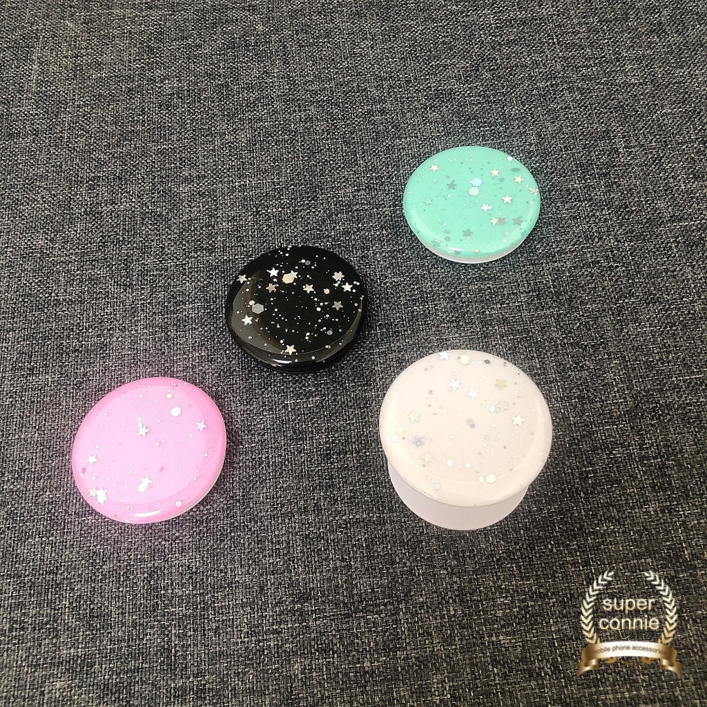 Ins Hot Fashion Bling Glitter Star Popsocket Candy Macaron Phone Stand Holder