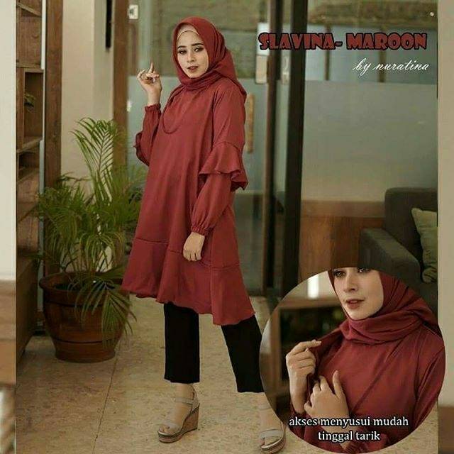 Atasan tunik baju menyusui modern nursing wear slavina by nuratina