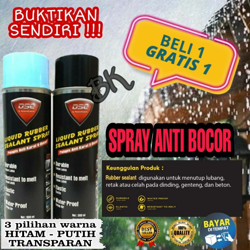 Anti bocor atap semprot / penambal bocor atap dinding / rubber sealant dsc 500 ml watwerproof beli 1 gratis 1