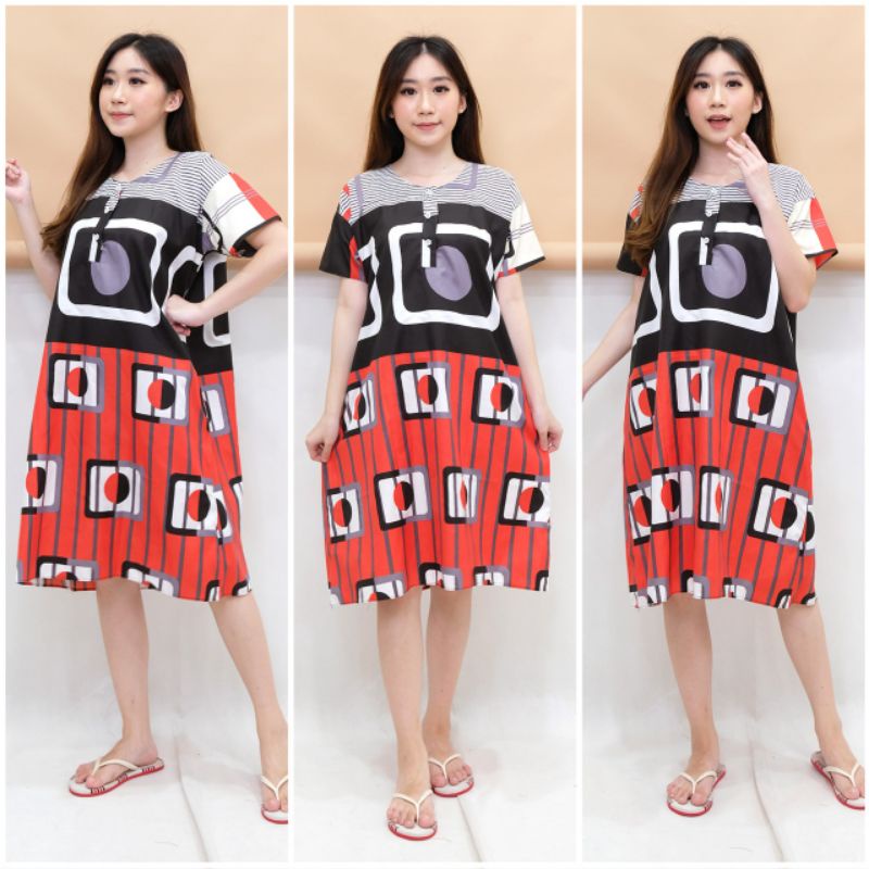 DASTER JUMBO LD 120 KATUN KARAKTER KANCING DEPAN BUSUI BUMIL LENGAN PENDEK GUDANG_DASTER_PEKALONGAN-JB JAPAN STYLE