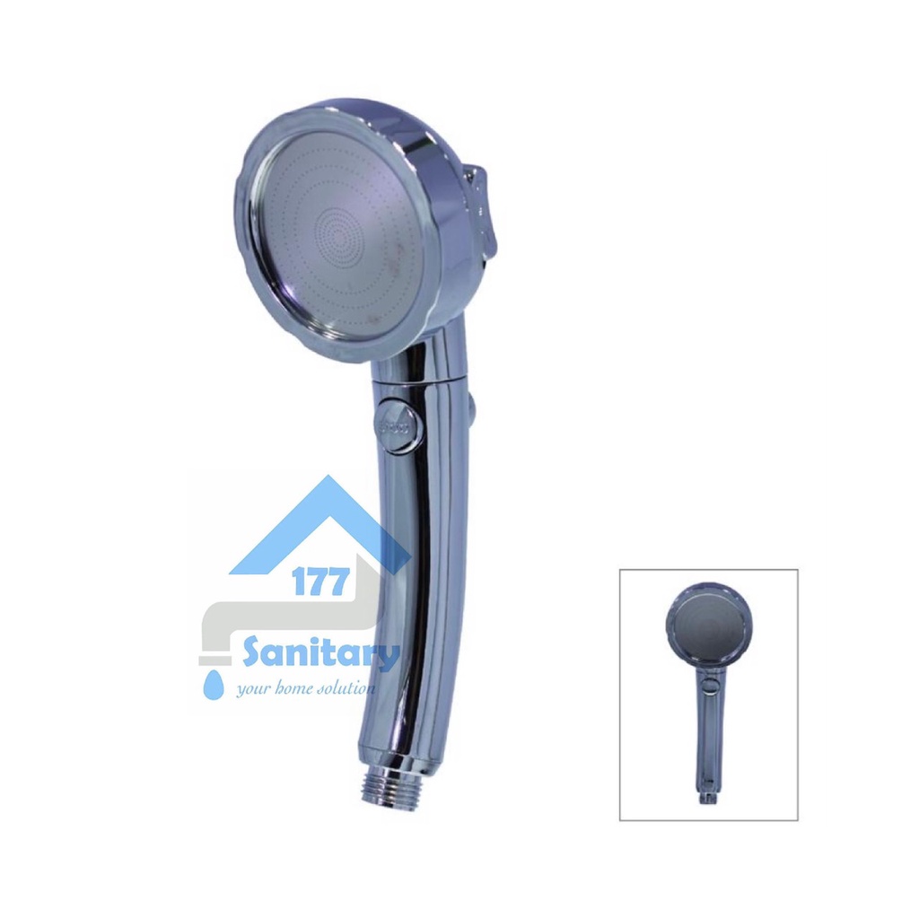 Kepala Super Shower Hemat Air ON OFF 812C- Head Hand Shower mandi Semprotan halus putar 360 putih hitam crom