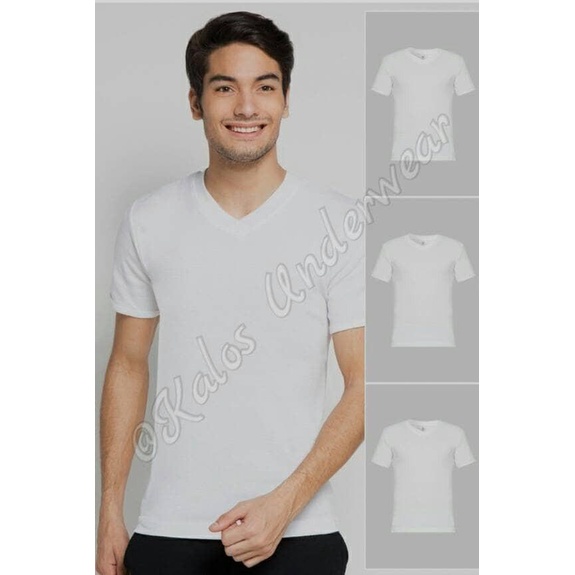 Kaos | Kaos Oblong Pria V Neck Putih Masterman