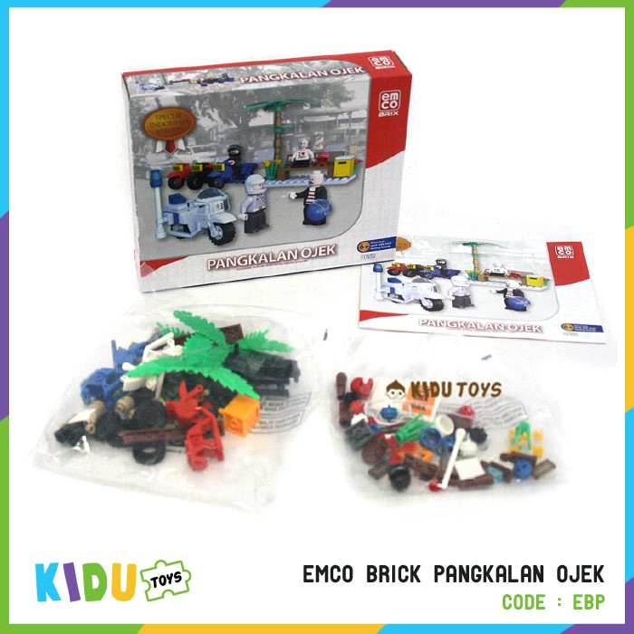 Mainan Brick Anak Emco Brick Pangkalan Ojek Kidu Toys