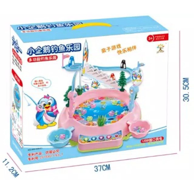 [JUALSEMUA18](999-3)MAINAN PANCINGAN MAGNET 6IN1 IKAN DAN PENGUIN LENGKAP TANGGA RAIL DAN MUSIC PIAN