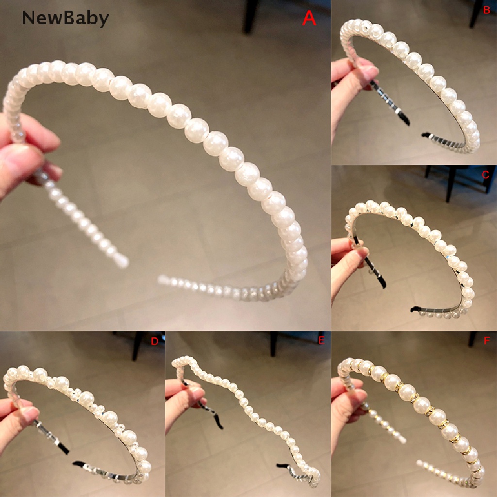 NewBaby Punk Women Pearls Simple Hairbands Sweet Headband Hair Hoops Holder Head Band ID