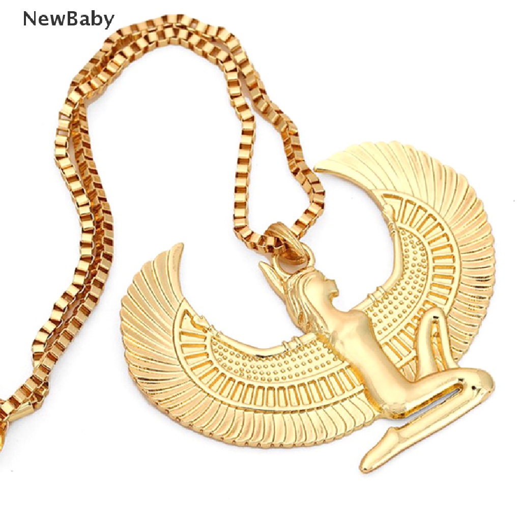 Kalung Rantai Liontin Burung Horus Mesir Bahan Metal Warna Emas Untuk Wanita