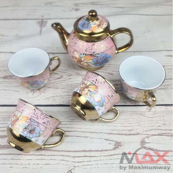 Kendi / Pitcher / Jug / Teko SUNFILI Cangkir Teko Keramik Set 4 Cups 1 Pot European Style - B140