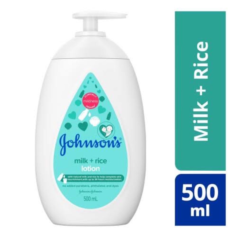 Johnsons lotion milk and rice pump 500ml