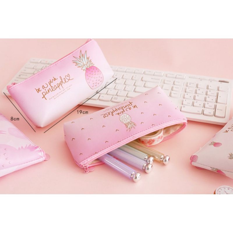 tempat pensil nanas/kotak pensil pink pinneaple