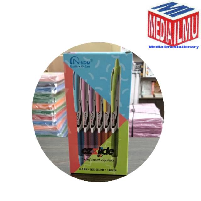 Pulpen Semi Gel Ezslide EZ1 NDM 0,7mm (12pcs)