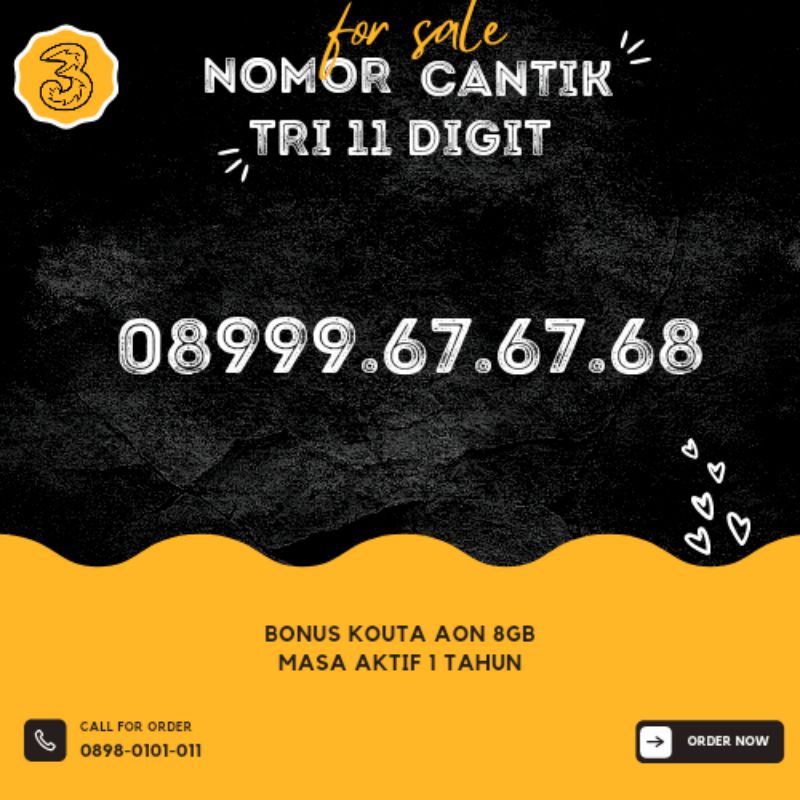 Nomor cantik Tri 11 Digit