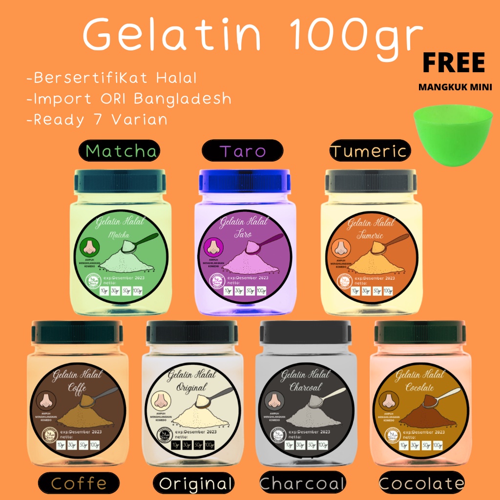 (free Mangkuk)Masker gelatin kemasan 30gr- 50 gram dan 100 gram MASKER AMPUH komedo