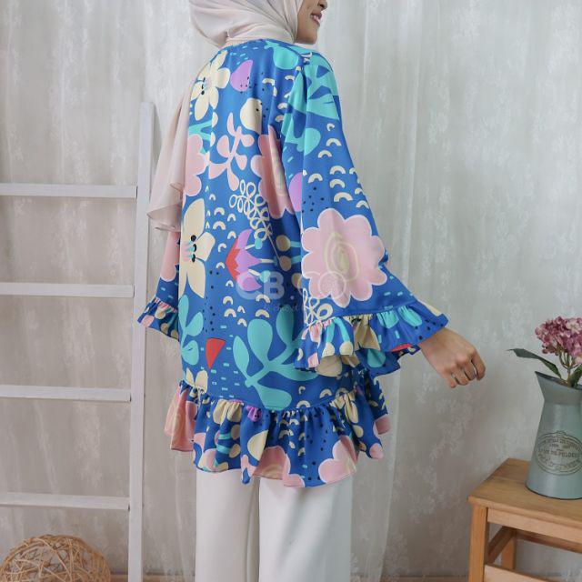 KAWAI Outer by CB.CO | outer cardigan loose motif jumbo-Seacolor
