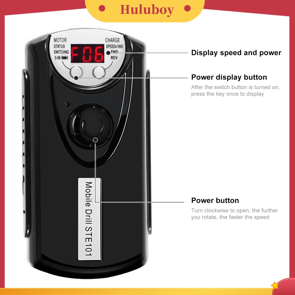 Huluboy Huluboy♡ 1 Set Alat Kikir Kuku Elektrik Bahan ABS Untuk Manicure