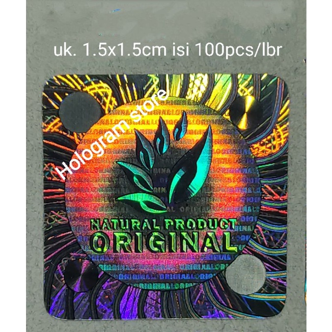 

Stiker hologram original Natural produk 1.5cm silver