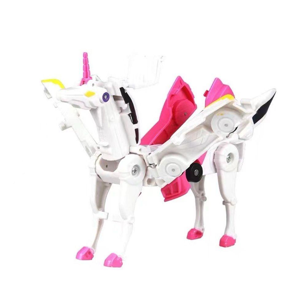 REBUY Rebuy Unicorn Robot Mainan Model Mobil Untuk Anak Kendaraan Mobil Mainan Action Figure Robot Mini Deformation Combining Toys