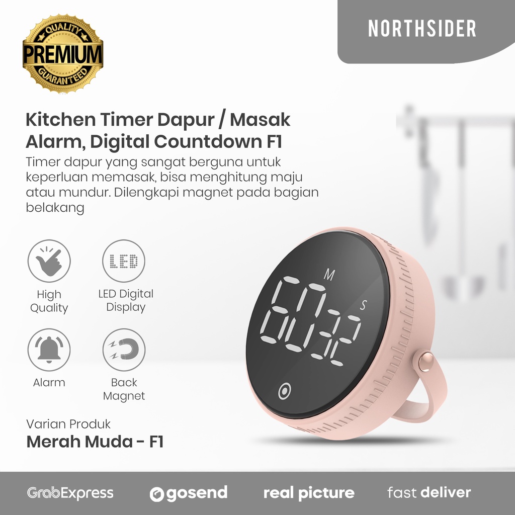 KITCHEN TIMER DAPUR - MASAK | HEYO ROTATION DIGITAL COUNTDOWN