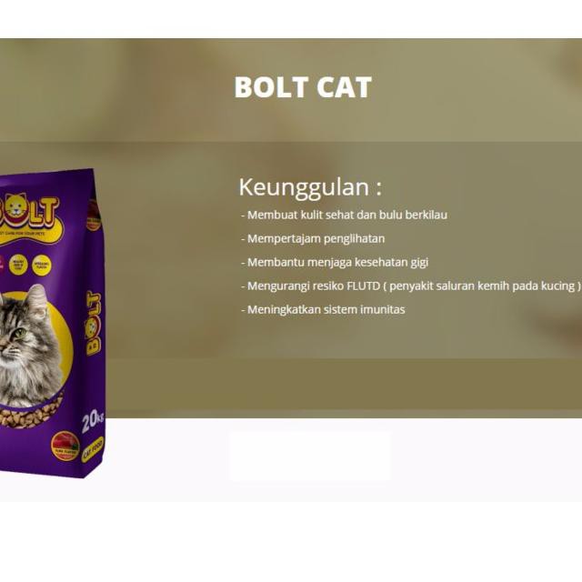Makanan Kucing BOLT ikan donat tuna cat food 1 KG .