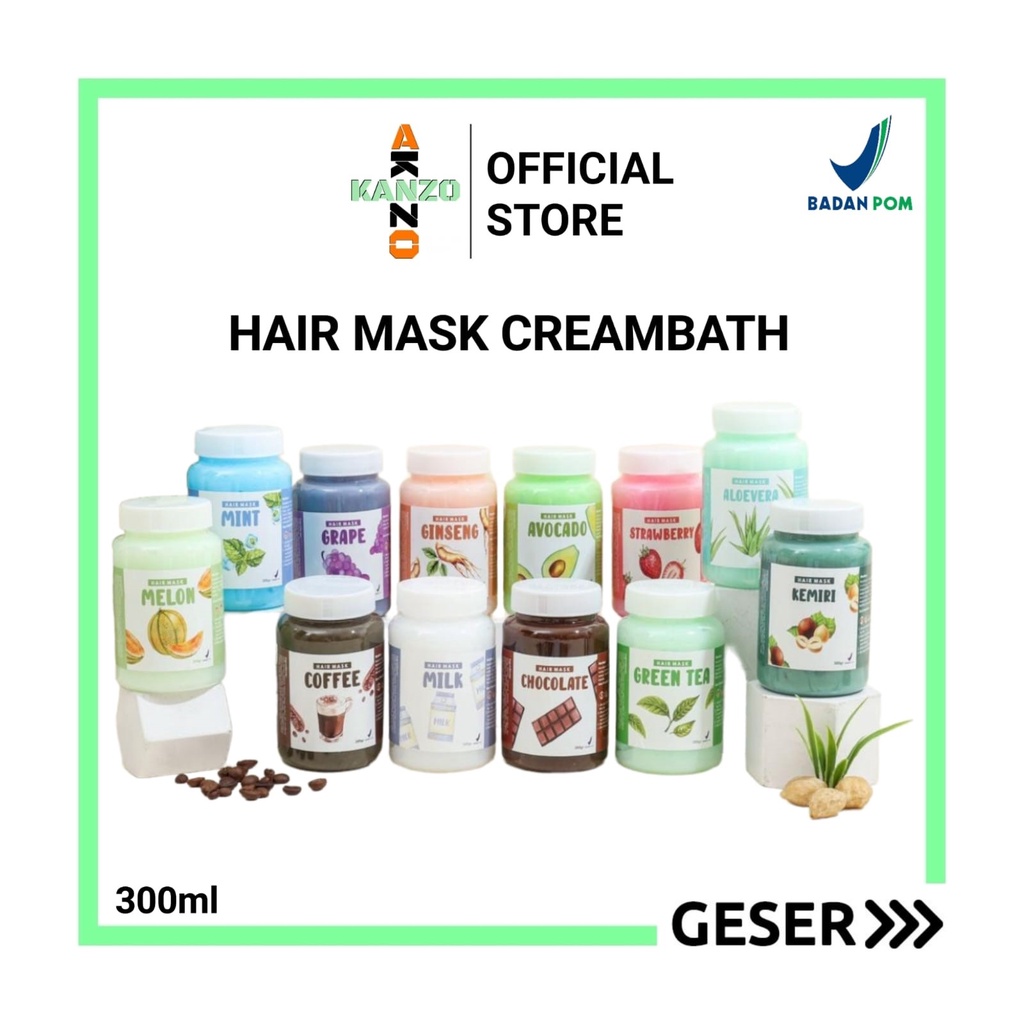 Kanzo - Hair Mask Creambath 300ml BPOM / Masker Rambut Creambath 300ml / Masker Rambut Hair Mask 300ml