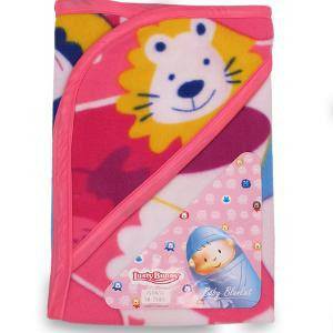 selimut bayi bulu print topi lusty bunny [BB-7383]
