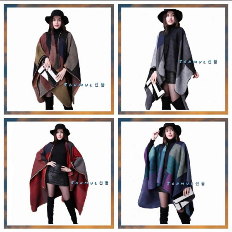 WOMAN WINTER PONCHO CAPE JACKET IMPORT JAKET JUBAH WANITA MUSIM DINGIN