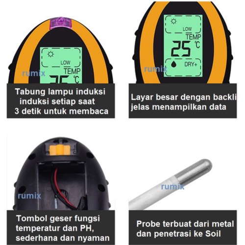 Jual Soil Analyzer Moisture Meter Ph Meter Light Meter Paket Alat Ukur Cek Tanah Tester Sph