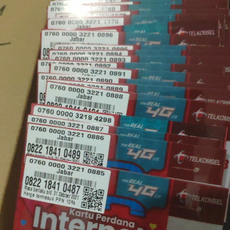 Kartu perdana telkomsel simpati red 4g lte 0k segel exp  2022 murah meriah acak belakang-Loop 0k segel Oktber