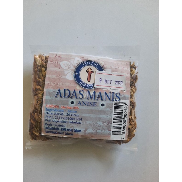 

Adas Manis rich 20 gr Anise