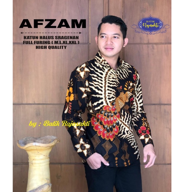 Batik AFZAM FULL FURING Katun Halus Sragenan Ori Solo Size M-XXL