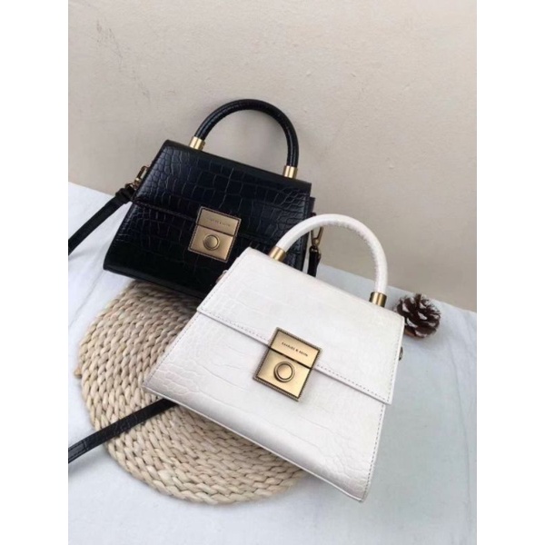 CK Printed Croco Handle Ori Sling Shoulder Bag