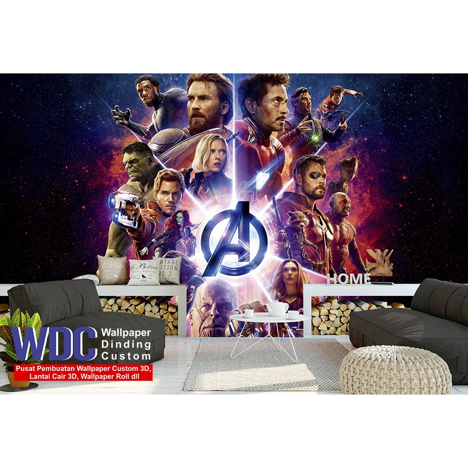 wallpaper Avenger 3d, Wallpaper dinding custom avenger, wallpaper 3d, wallpaper custom 3d, wallpaper