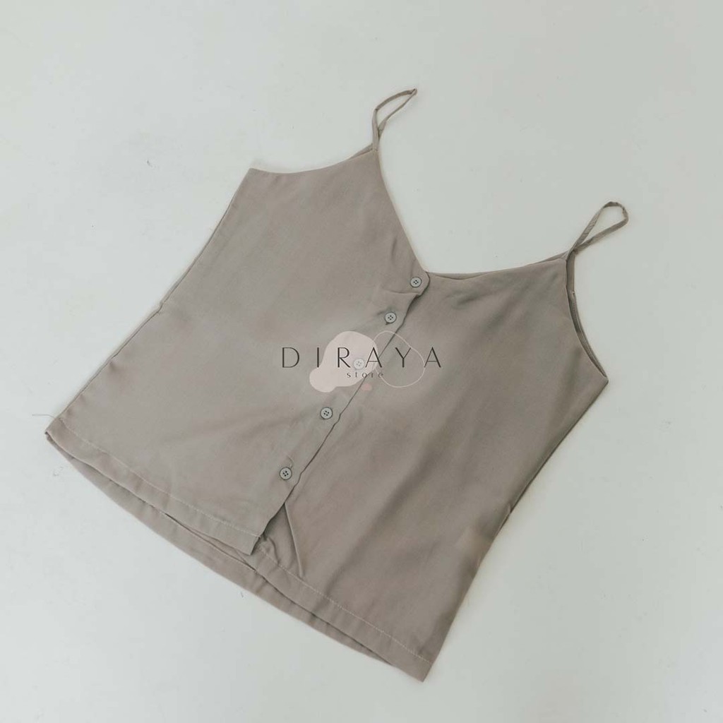 Diraya Tank Top Basic Kancing Korea Premium-Abu