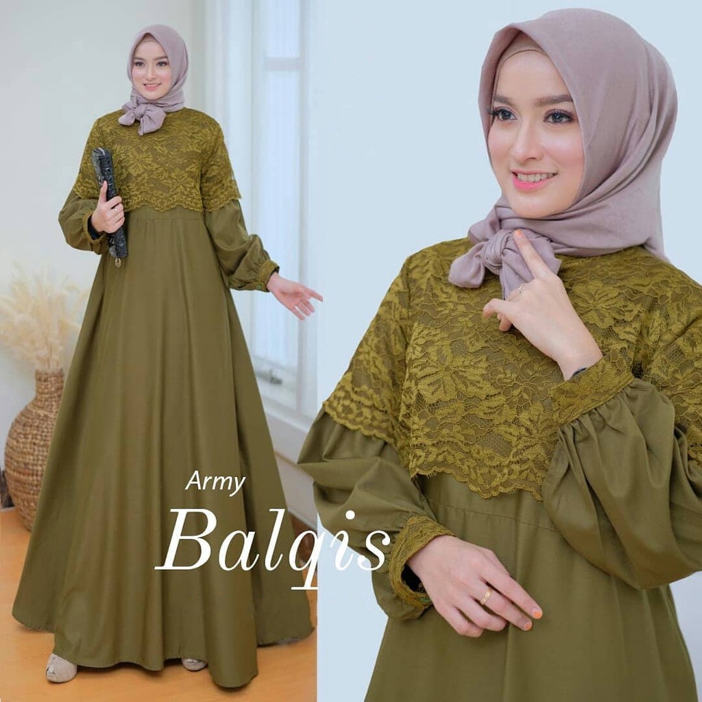 Balqis Maxy Gamis Maxi Brukat Fashion Muslim Wanita Terlaris