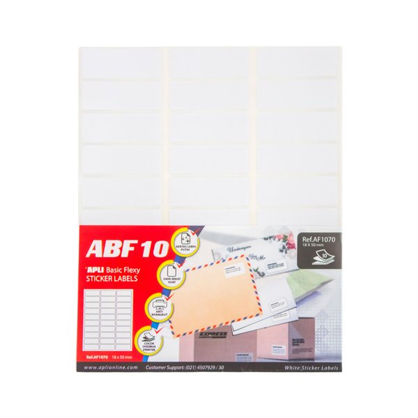 

APLI Basic Flexy (ABF) Label 10 Sheets 18 x 50mm (300 units) | Stiker Label Stiker Harga | AF1070