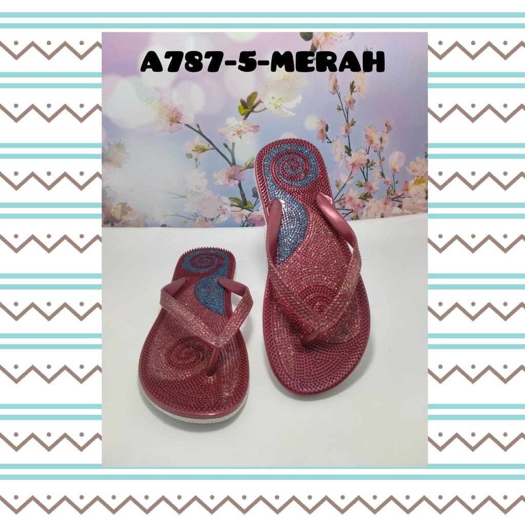 sandal wanita import model flat kasual nyaman dan modis glanzton A787-5 uk 37-41