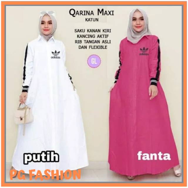 PG Fashion- Qarina Maxi / Baju Gamis Muslim Wanita Maxi Dress Murah Kekinian