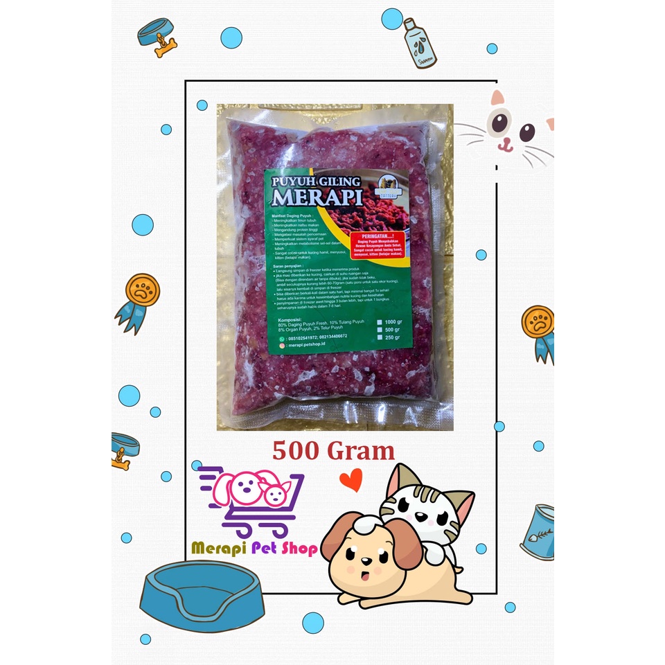PREMIUM..  Puyuh Giling Untuk Kucing dan Anjing - 500 gram