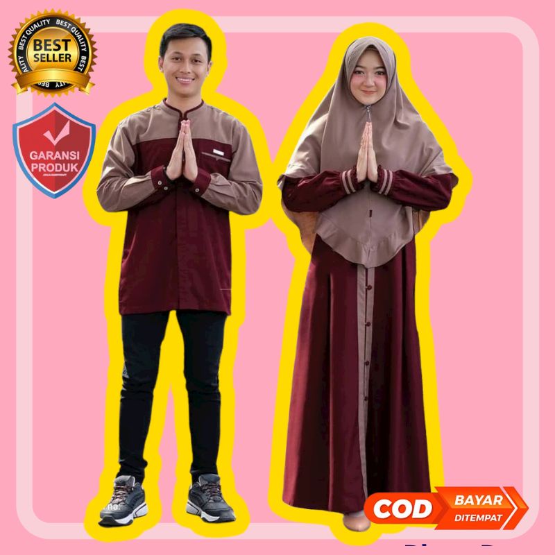 baju couple pasangan radhani set gamis couple keluarga kapelan suami istri kapel pacar lamaran lebaran kekinian terlaris terbaru 2022