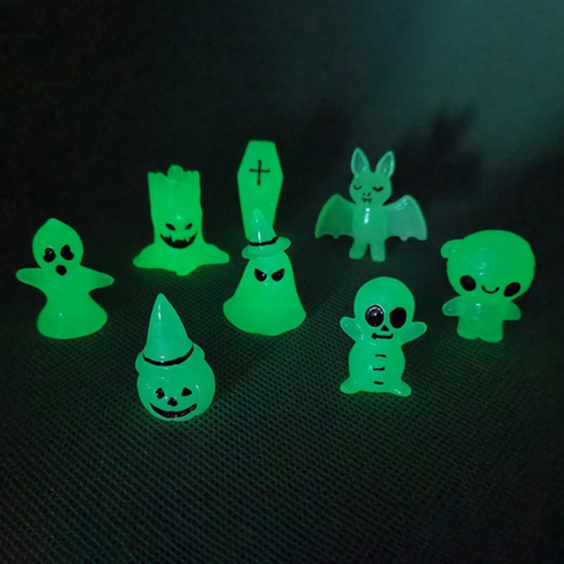 8pcs / Set Ornamen Miniatur Gnome Luminous Bahan Resin Untuk Dekorasi Balkon Tangki Akuarium Ikan