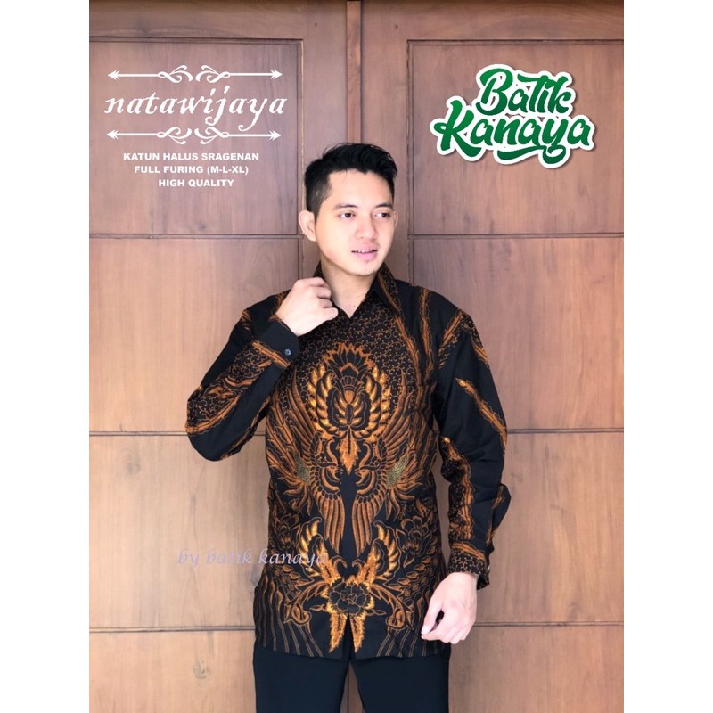 KEMEJA BATIK NATAWIJAYA FULL FURING KATUN HALUS SRAGENAN SIZE M-XXL ASLI SOLO