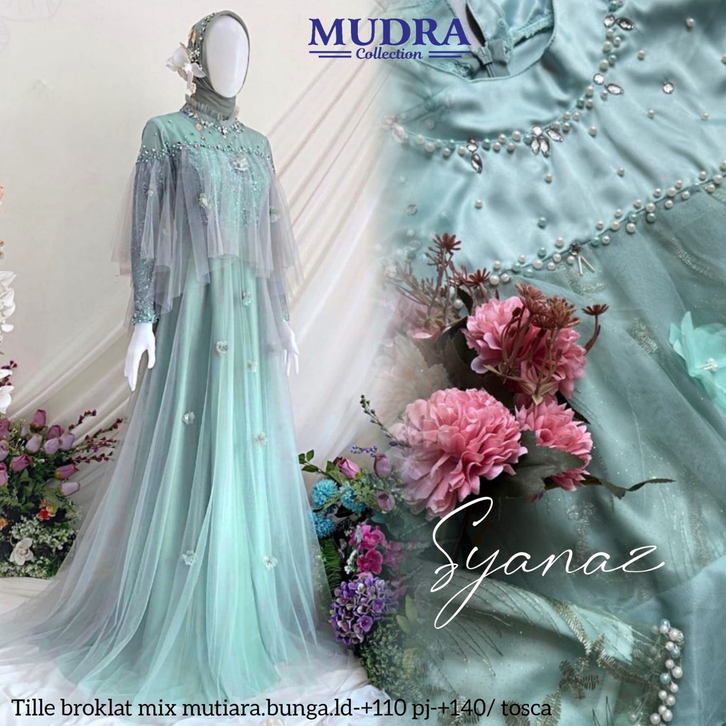 [NEW] SYANAZ DRESS BRUKAT GAMIS PESTA ORI BY MUDRA HIJAB