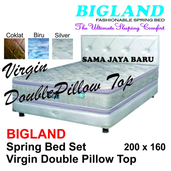 SPRINGBED BIGLAND 200 X 160 (SET) VIRGIN DOUBLE PILLOW TOP