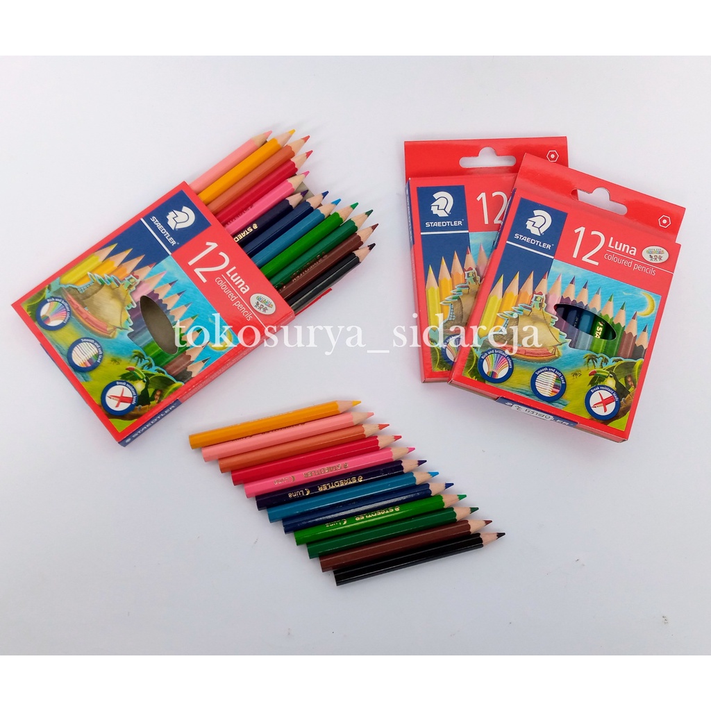 

PULAS LUNA WATERCOLOUR PENSIL 12 ORIGINAL / PENSIL WARNA LUNA STAEDTLER 12 WARNA PENDEK