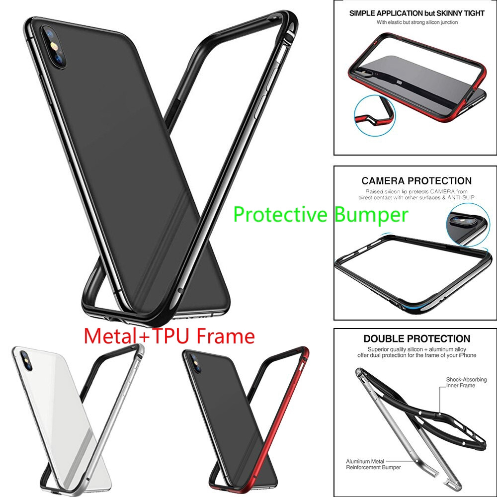 Soft case Bumper Pelindung Bahan TPU Metal Tahan Banting Untuk iphone 11 Pro MAX 7 8 Plus X XR XS MAX SE 2020 2022