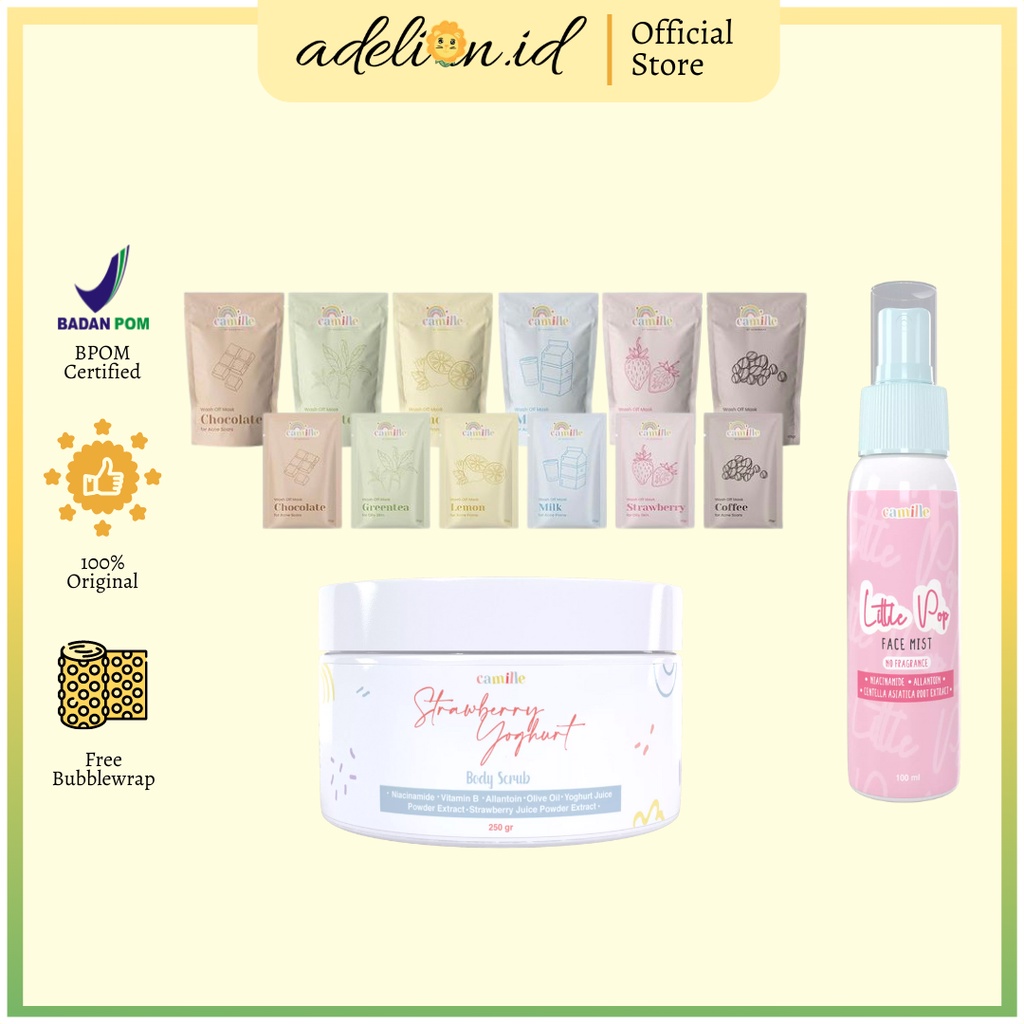 BPOM Camille Beaute | Camile Beaute | Masker Camille Beauty (ex MYN) | Little Pop | Camille Scrub St