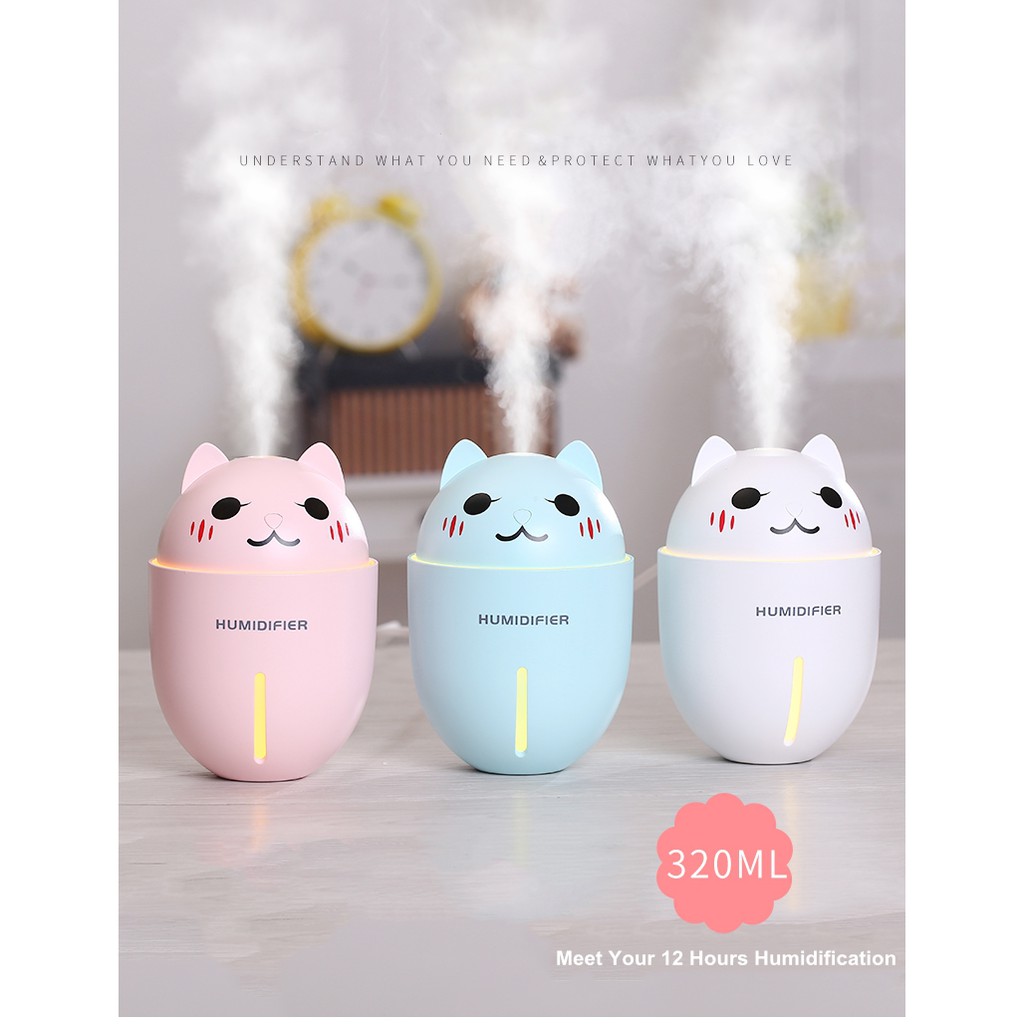 Humidifier Diffuser Adorable Pet Cat 3 in 1 - USB Pelembap ruangan kucing