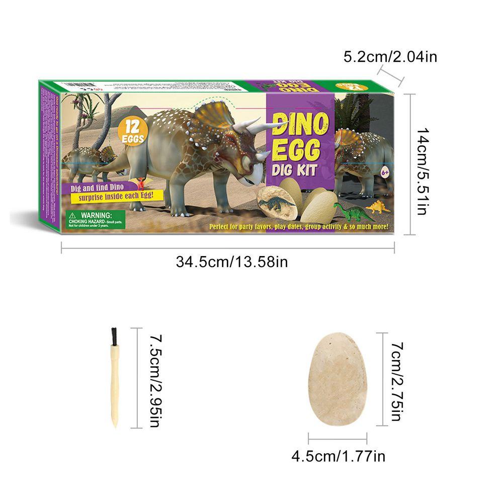 【 ELEGANT 】 Kit Penggali Telur Dinosaurus 3-12 Tahun Anak-Anak Menggali Telur Dino DIY Model Majelis Kejutan Alat Penggalian Dinosaurus Mainan Edukasi