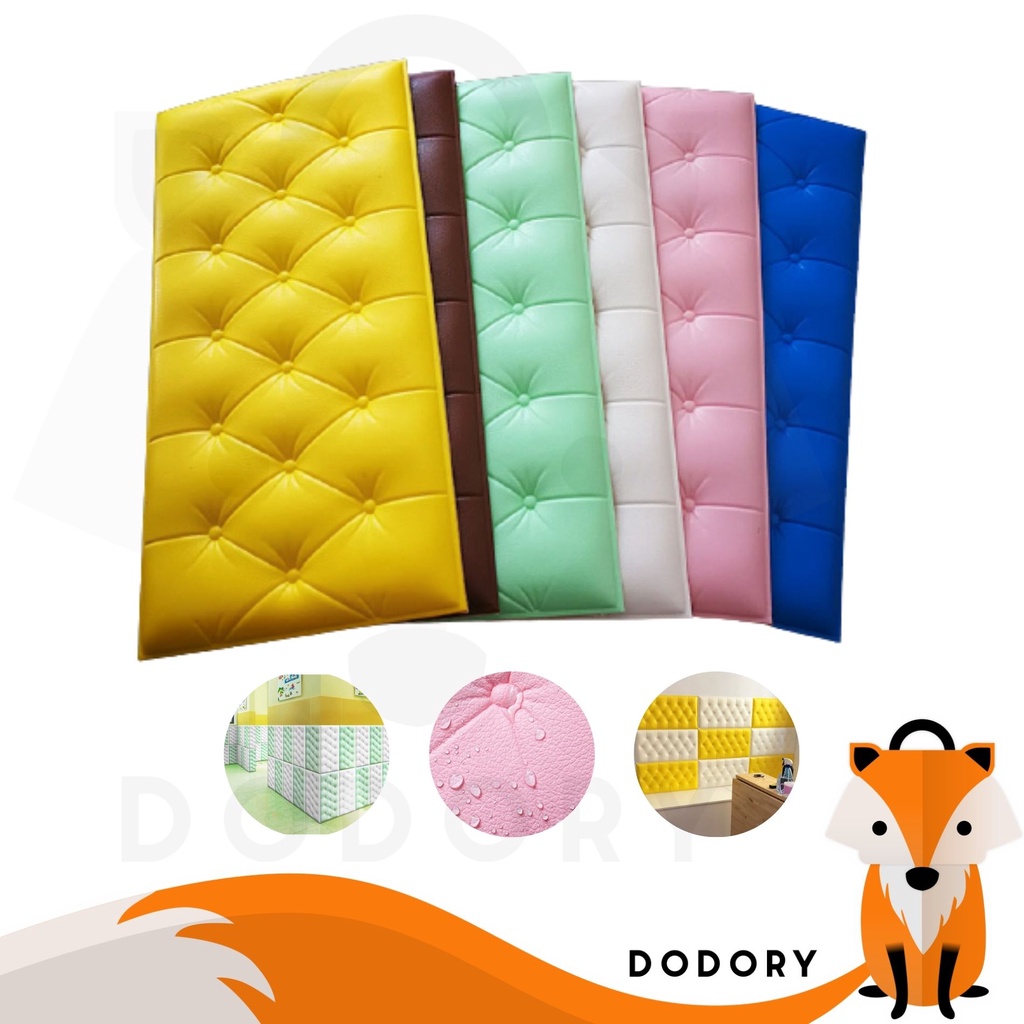 DODORY HL0206 Wallpaper 3D Foam Kedap Suara Tahan Air Headboard Bed Wallfoam Empuk