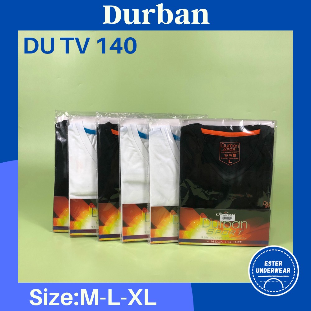 KAOS OBLONG DURBAN V-NECK DU TV 140 B/W  ISI-1 PCS