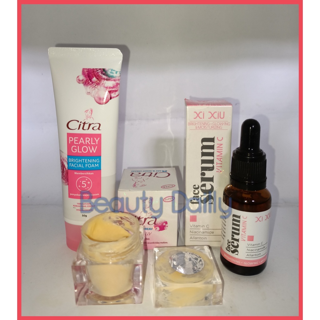 PROMO PAKET 3 IN 1 CITRA - Citra Pearly Glow Brightening Facial Foam 50g + Cream Citra Day & Night P